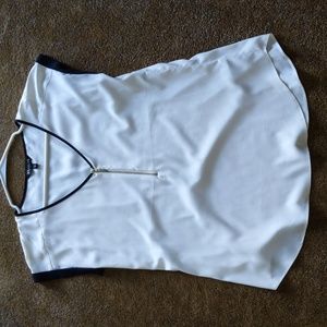 White and black dress top from Express